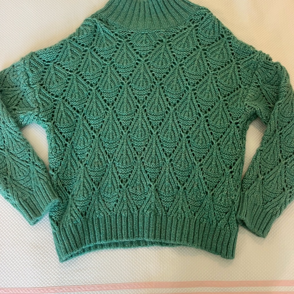 ZARA girls high neck green sweater